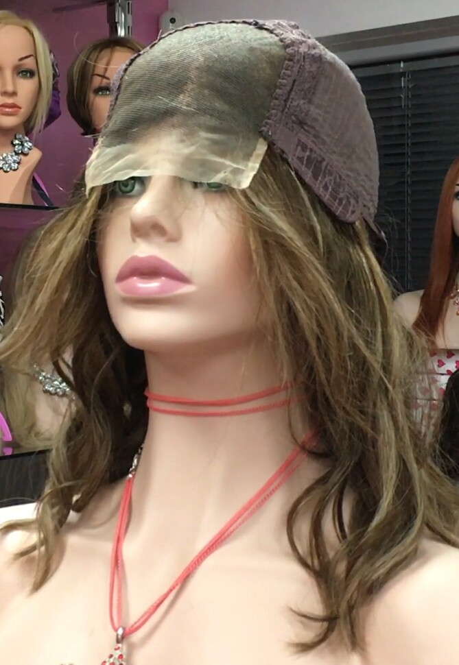 Peluca natural MELISA-Ondas color 5h27h8h613 TOP DE TUL transparente efecto piel