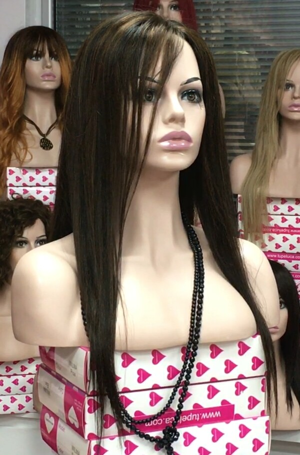 Peluca cabello natural ANABELEN color 2H5 con top de tul 35-40cm largo