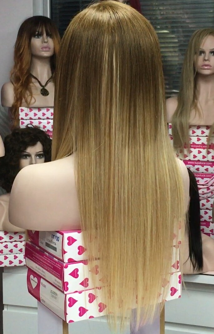 Peluca cabello natural ANABELEN color 8R18 con RAYA de tul