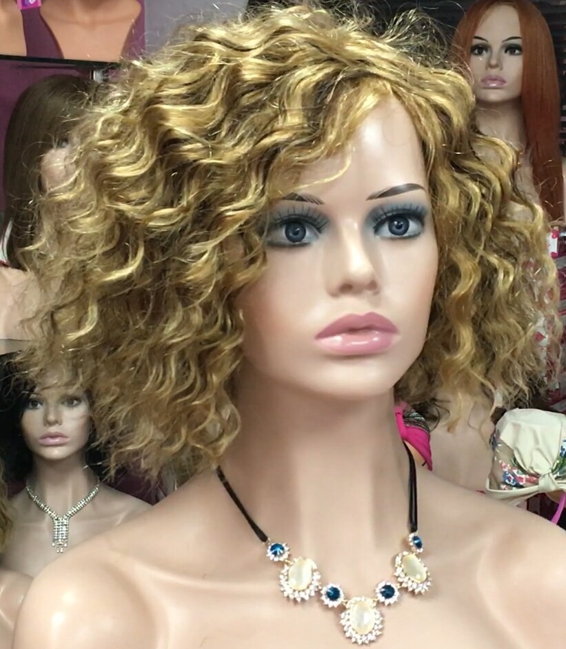 Peluca rizada cabello natural NEUS color 27H4H27  maquina