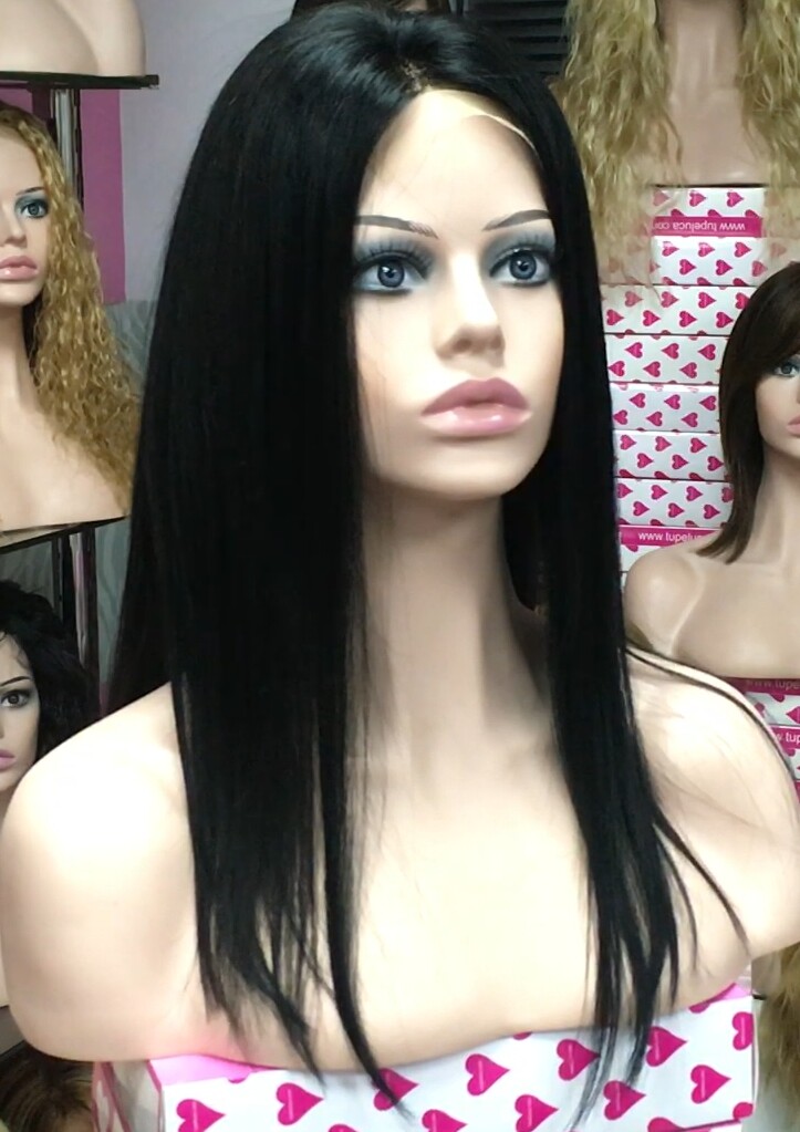 Peluca cabello natural ALEXIS color 1 TOP de TUL ENTERO EXTRA LARGO 35-40 cm