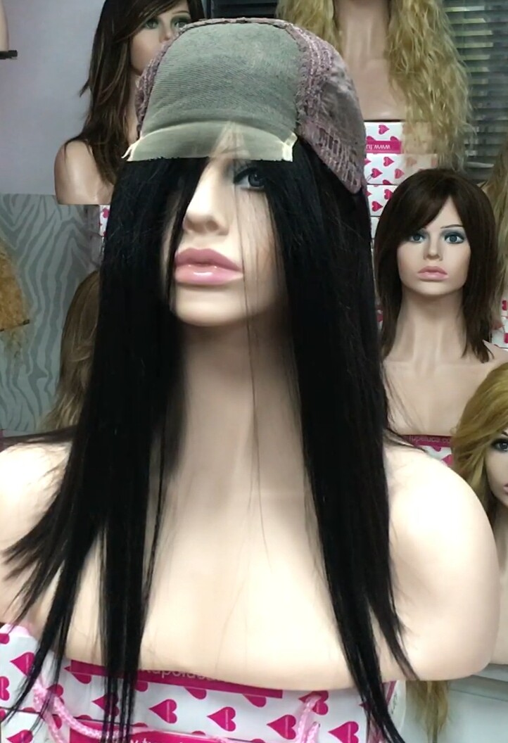 Peluca cabello natural ALEXIS color 1 TOP de TUL ENTERO EXTRA LARGO 35-40 cm