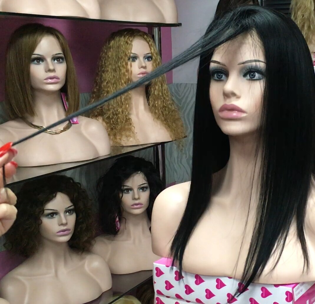 Peluca cabello natural ALEXIS color 1 TOP de TUL ENTERO EXTRA LARGO 35-40 cm