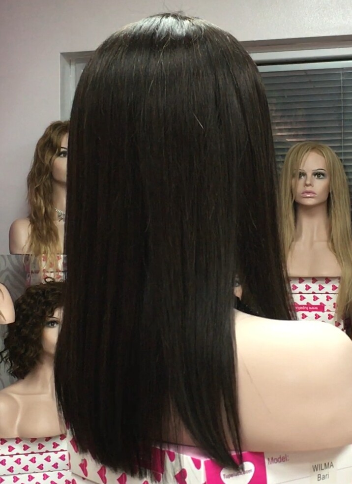Peluca cabello natural ALEXIS color 2 TOP de TUL ENTERO EXTRA LARGO 35-40 cm