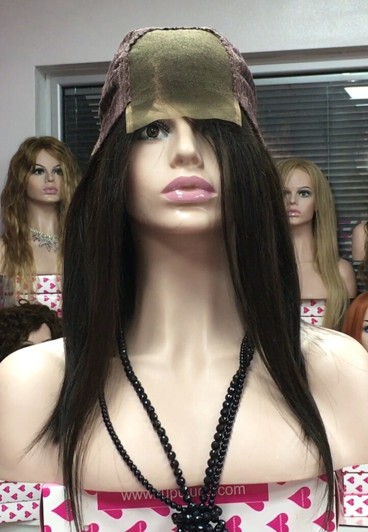 Peluca cabello natural ALEXIS color 2 TOP de TUL ENTERO EXTRA LARGO 35-40 cm