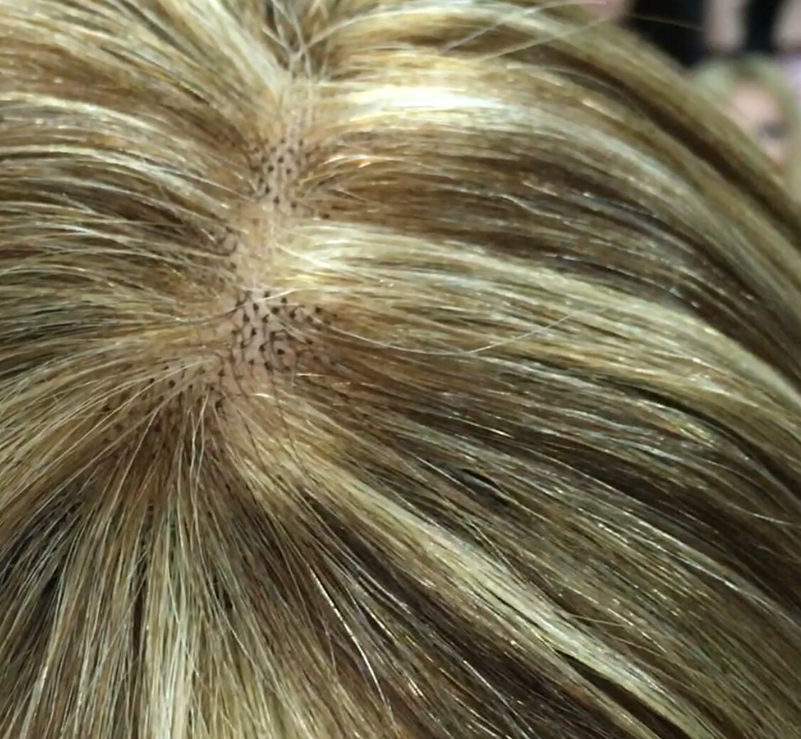 Peluca de pelo natural MARISOL color 6h18/613b raya tul