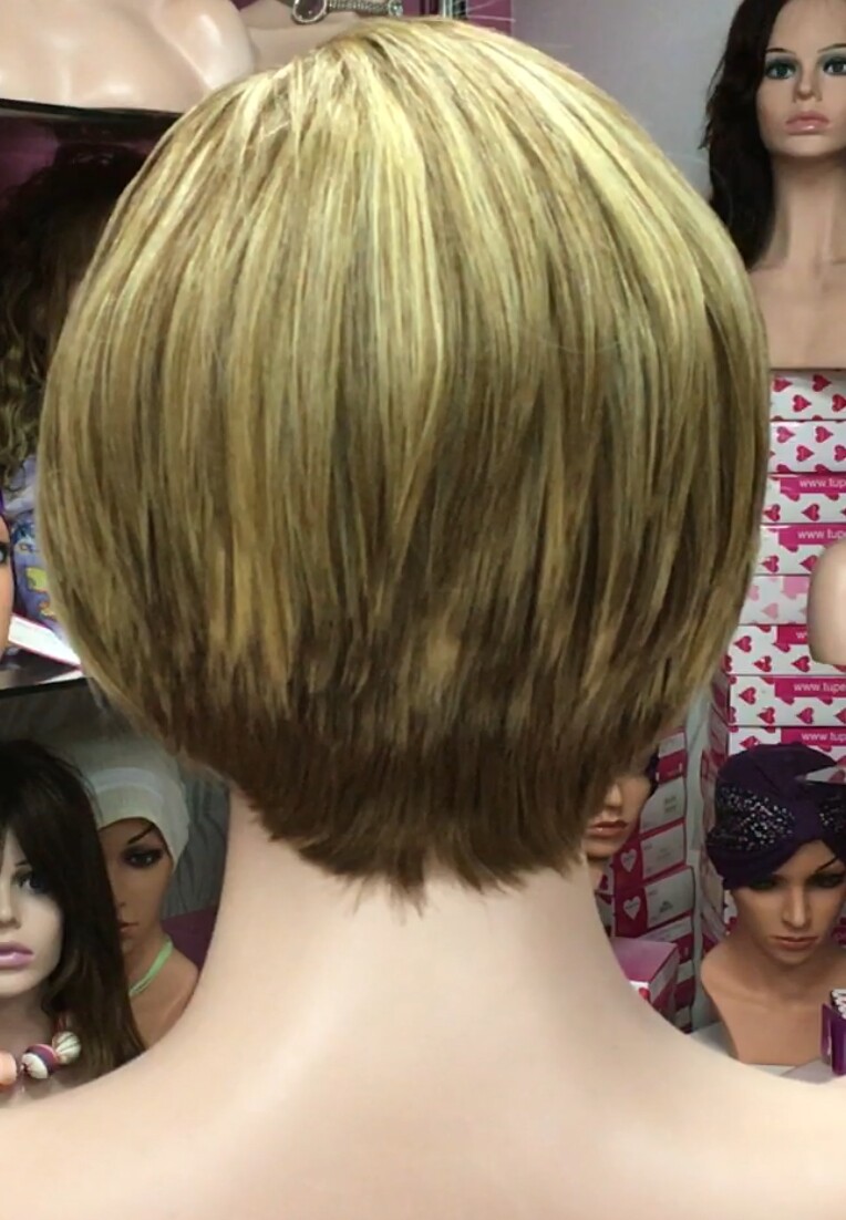 Peluca de pelo natural MARISOL color 6h18/613b raya tul