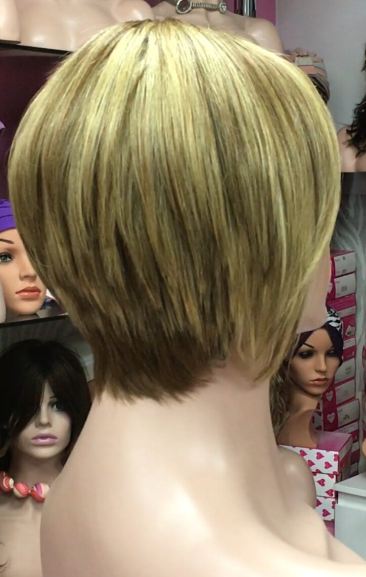 Peluca de pelo natural MARISOL color 6h18/613b raya tul
