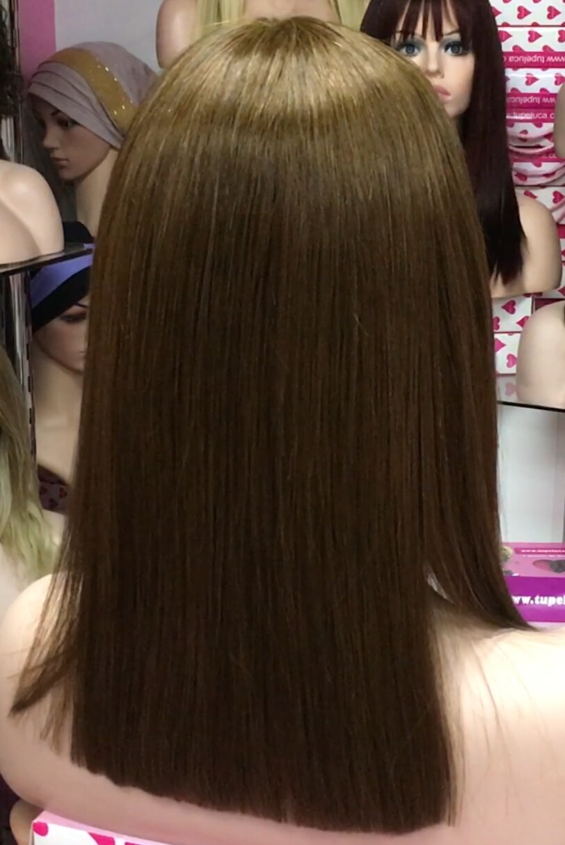 Peluca cabello natural NATA color 5B confeccionada a MQUINA