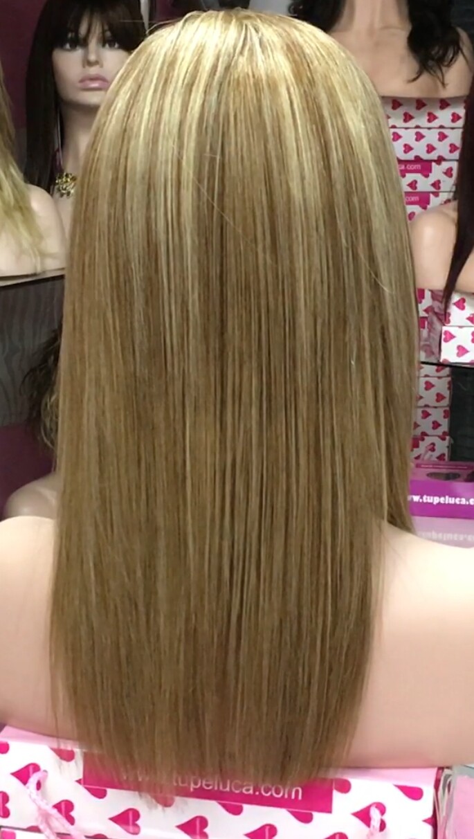 Peluca natural NATASHA color 8H613B TOP TUL transparente efecto piel