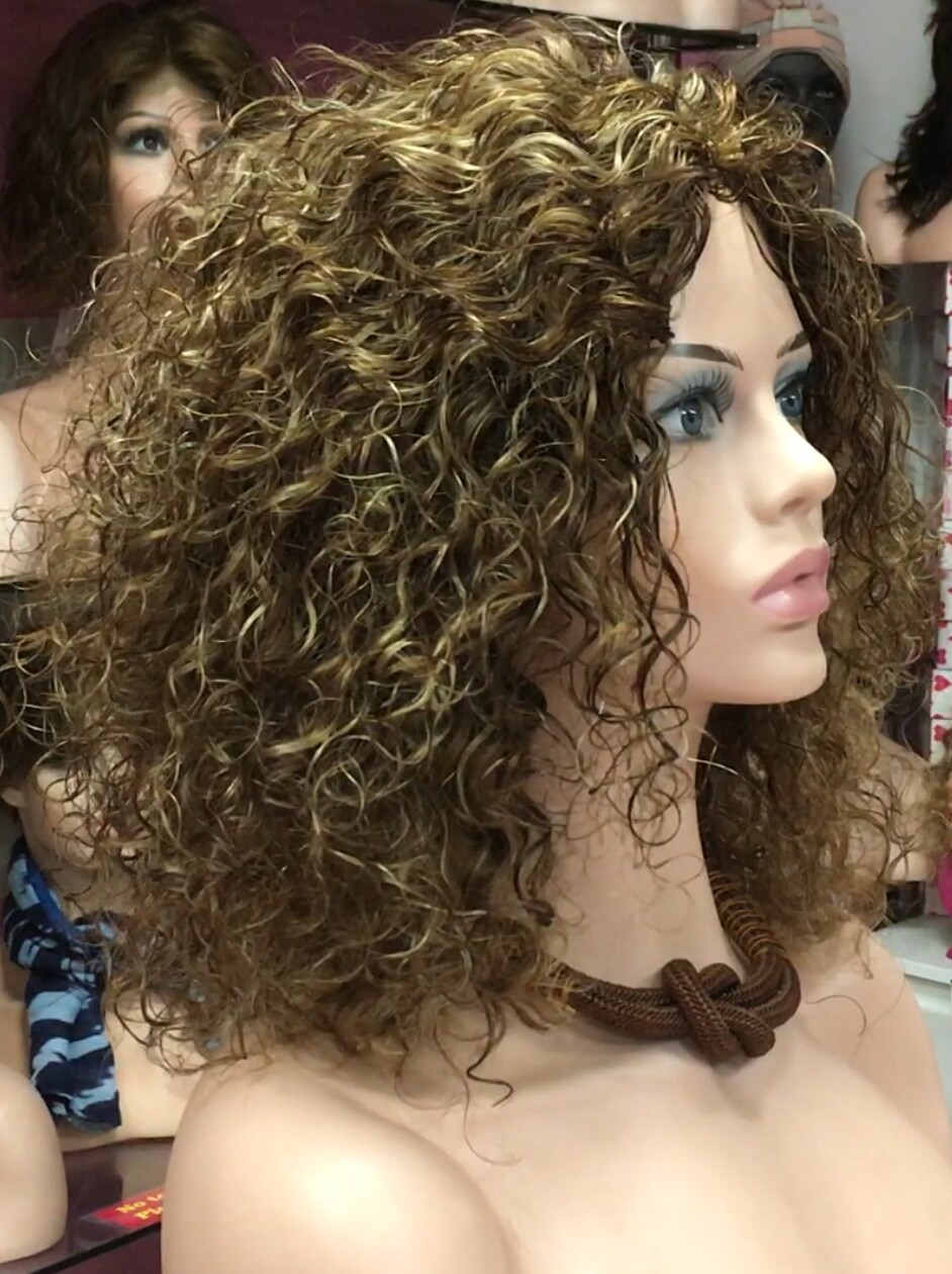 Peluca rizada PELO natural NIRVANA color 5H16 maquina
