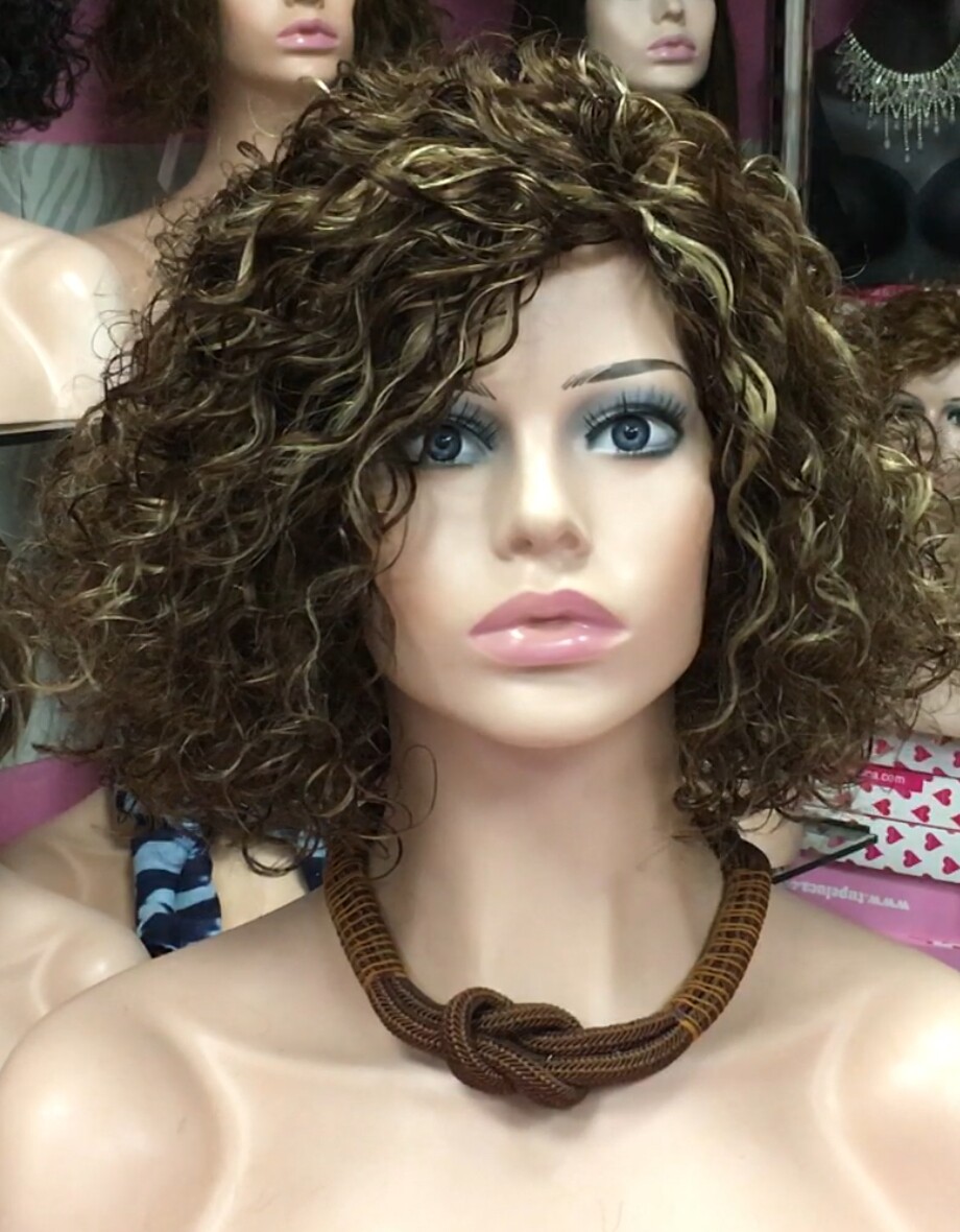 Peluca rizada PELO natural NINONA color 4H16 maquina