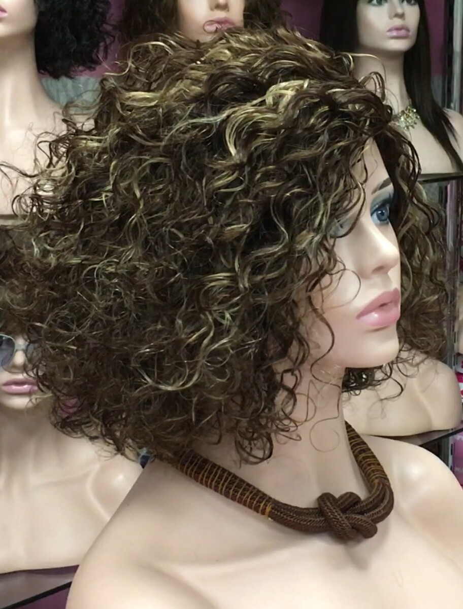 Peluca rizada PELO natural NINONA color 4H16 maquina