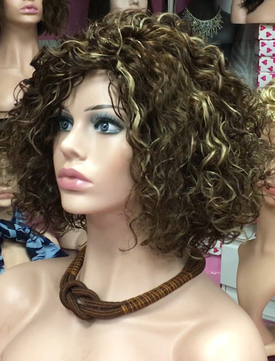 Peluca rizada PELO natural NINONA color 4H16 maquina
