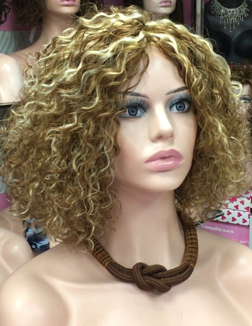 Peluca rizada PELO natural NINONA color 8BH613 maquina