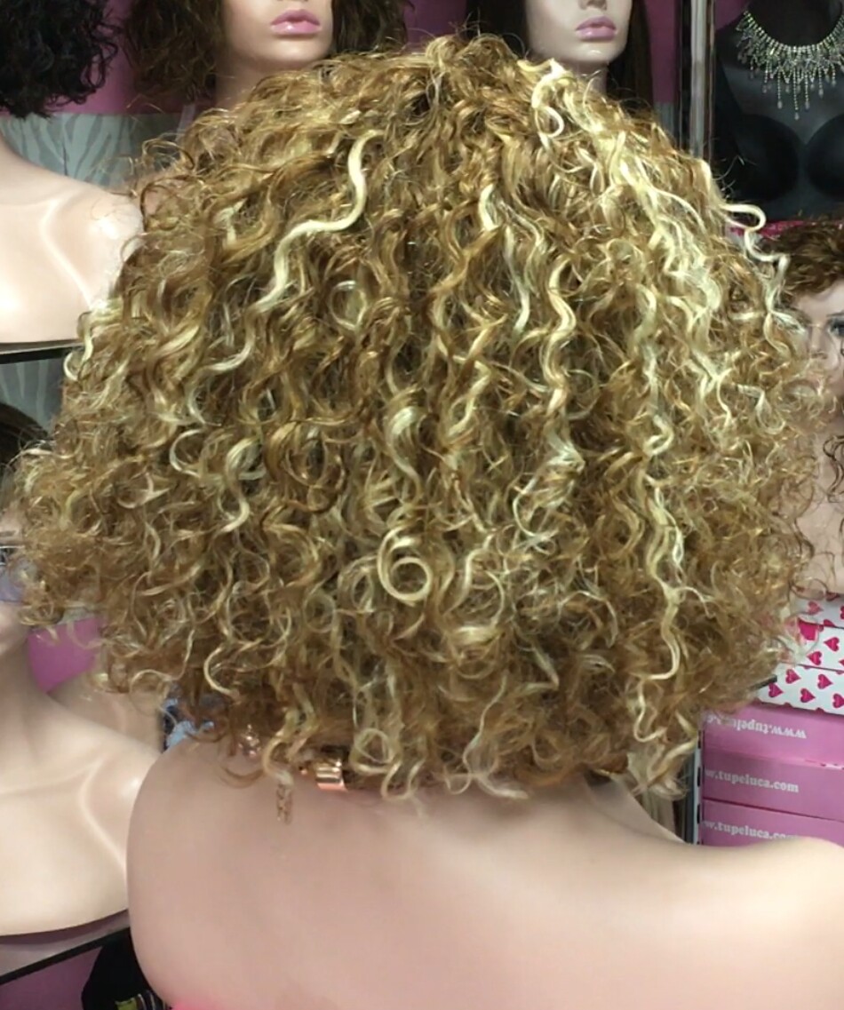 Peluca rizada PELO natural NINONA color 8BH613 maquina