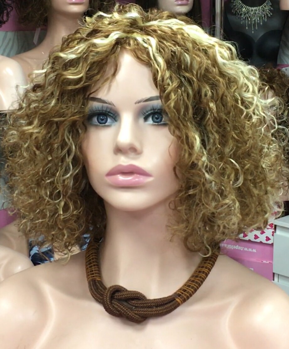 Peluca rizada PELO natural NINONA color 8BH613 maquina
