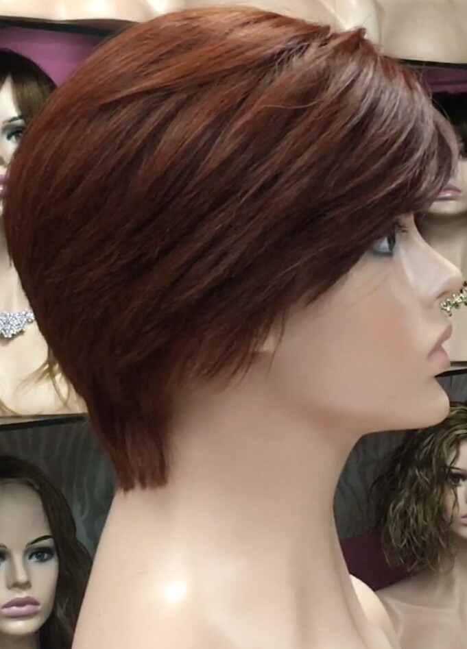 Peluca natural YANIS color caoba tinte TOP TUL