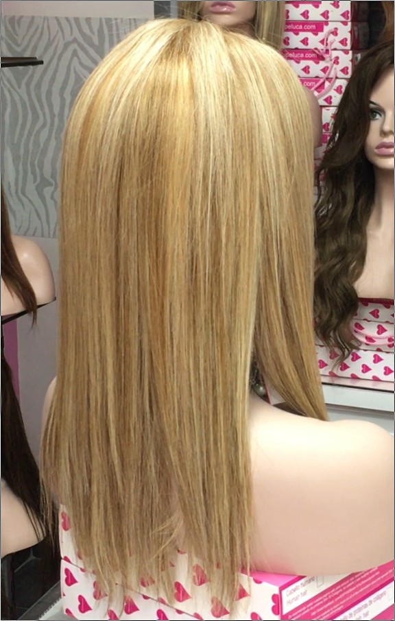 Peluca natural CLARA color 27H613A Top de Tul entero