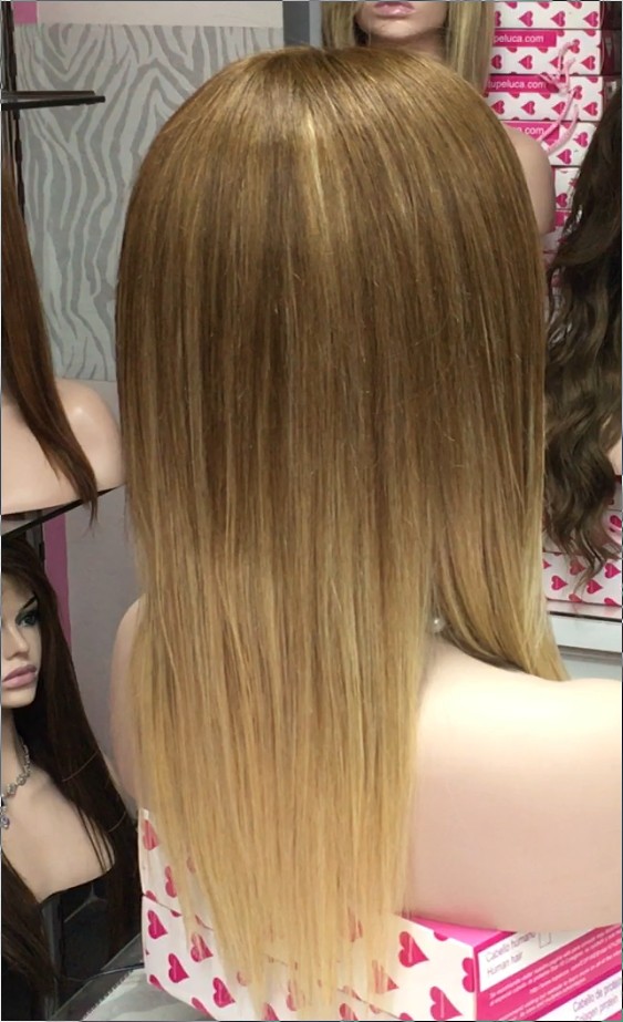 Peluca natural CLARA color 8R16 RAYA de Tul TRANSPARENTE