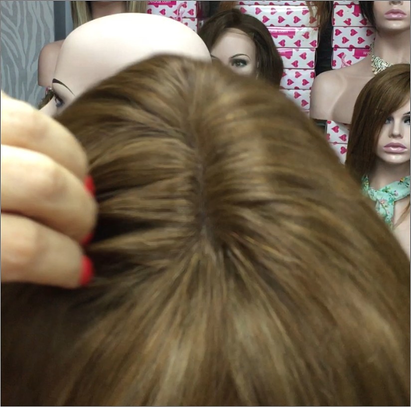 Peluca natural CLARA color 8R16 RAYA de Tul TRANSPARENTE