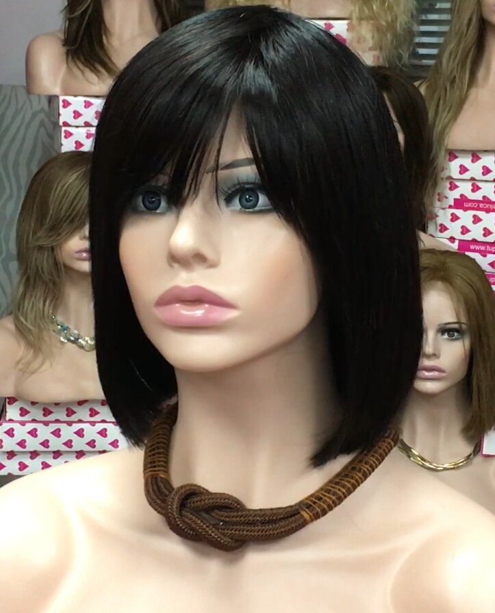 Peluca cabello natural Cleo color 1B Conf. Maquina