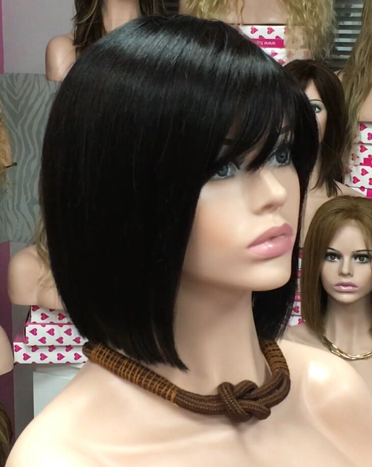 Peluca cabello natural Cleo color 1B Conf. Maquina