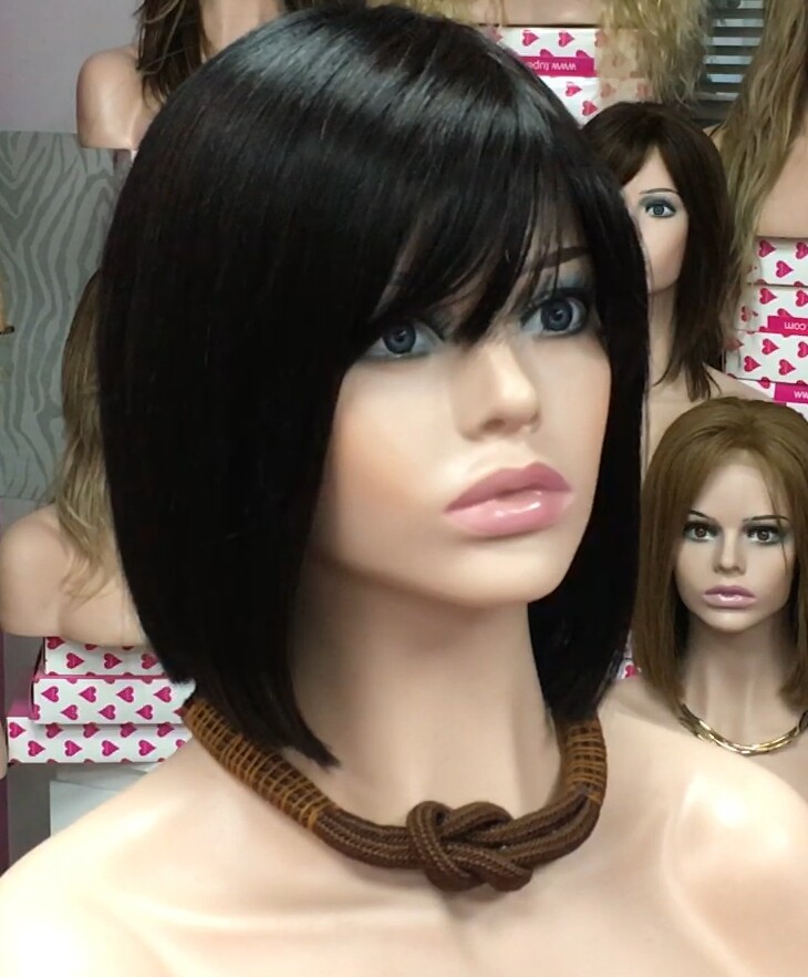 Peluca cabello natural Cleo color 1B Conf. Maquina