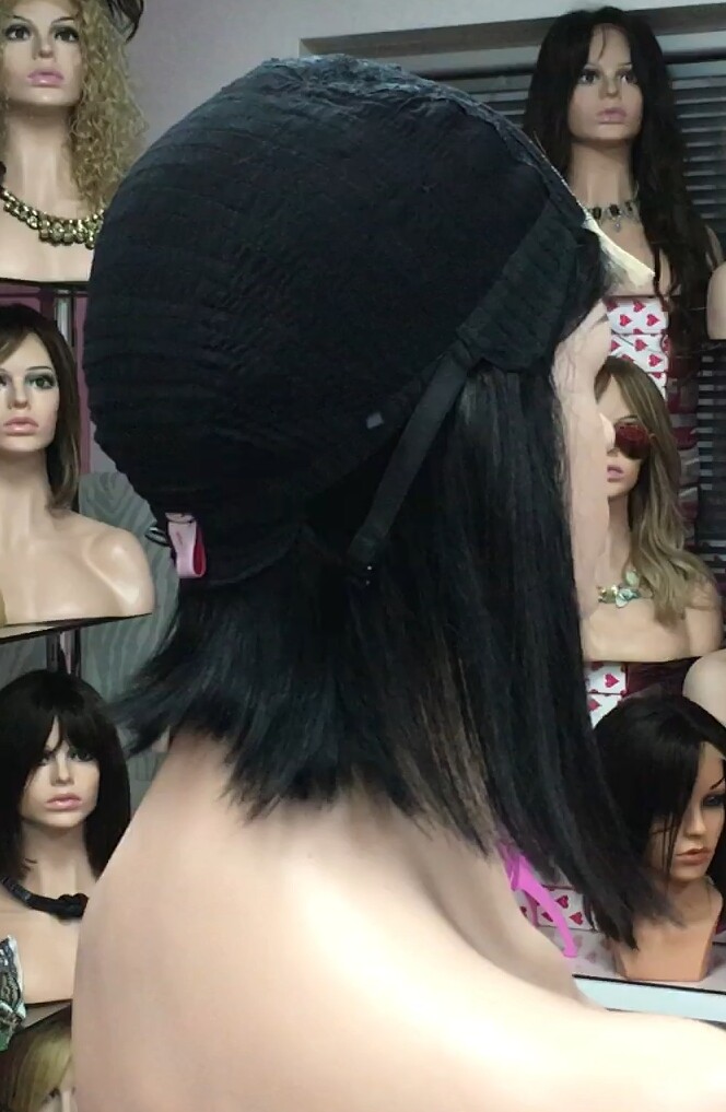Peluca natural Cleo FLECO LARGO color 1 TOP TUL Transparente efecto piel