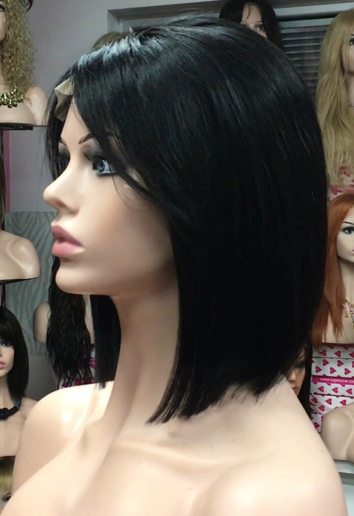 Peluca natural Cleo FLECO LARGO color 1 TOP TUL Transparente efecto piel