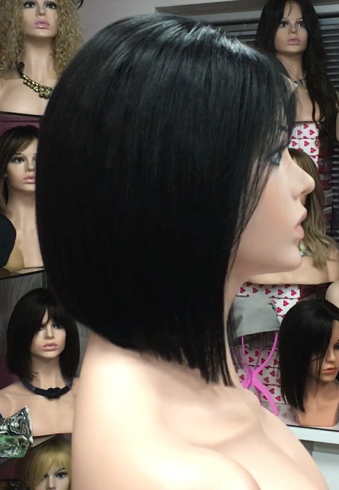 Peluca natural Cleo FLECO LARGO color 1 TOP TUL Transparente efecto piel