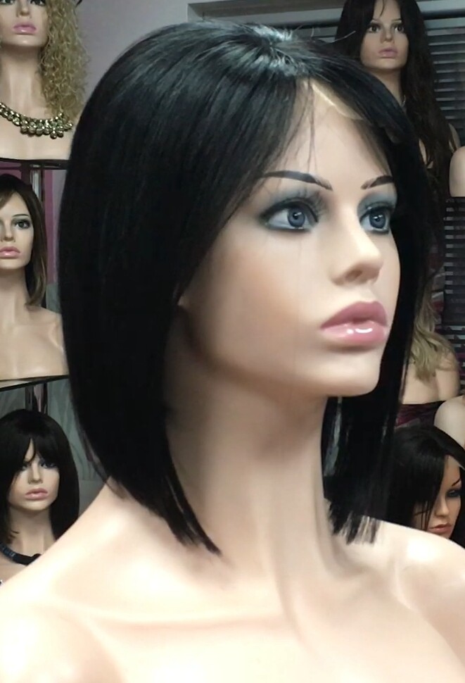 Peluca natural Cleo FLECO LARGO color 1 TOP TUL Transparente efecto piel