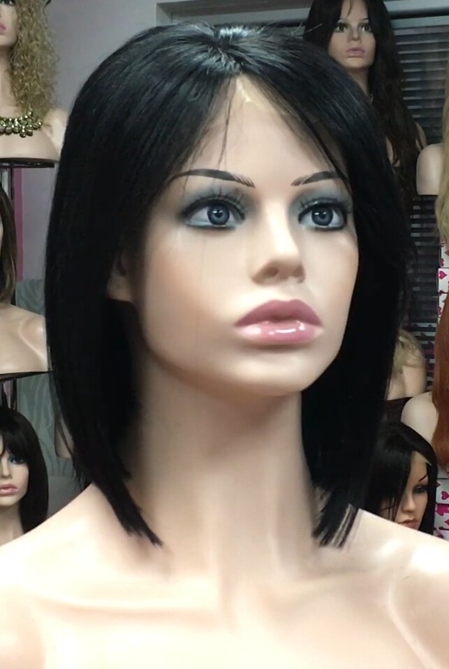 Peluca natural Cleo FLECO LARGO color 1 TOP TUL Transparente efecto piel