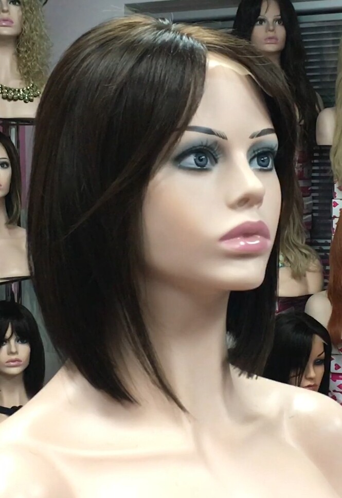 Peluca natural Cleo FLECO LARGO color 2 TOP TUL Transparente