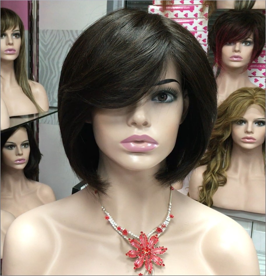 Peluca cabello natural Cleope (con fleco) color 2 MAQUINA