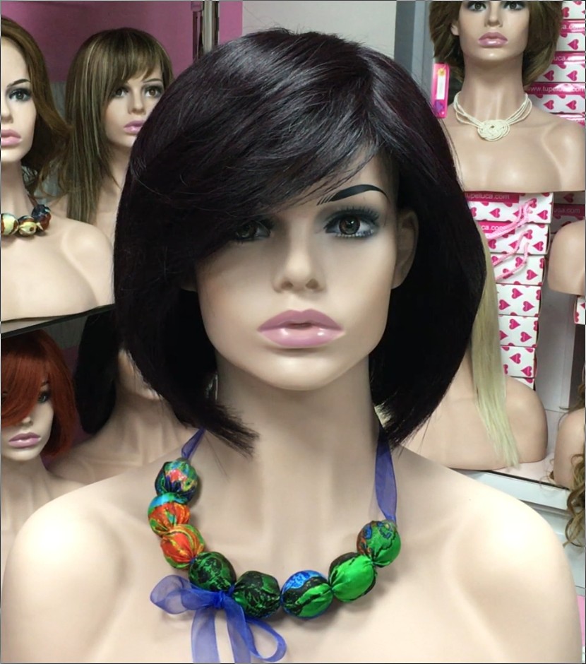 Peluca cabello natural Cleope (con fleco) color 5.26  MAQUINA