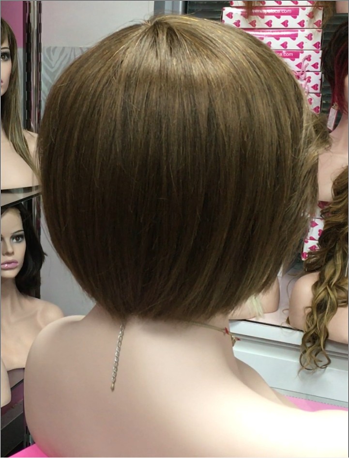 Peluca cabello natural Cleope (con fleco) color 6 MAQUINA