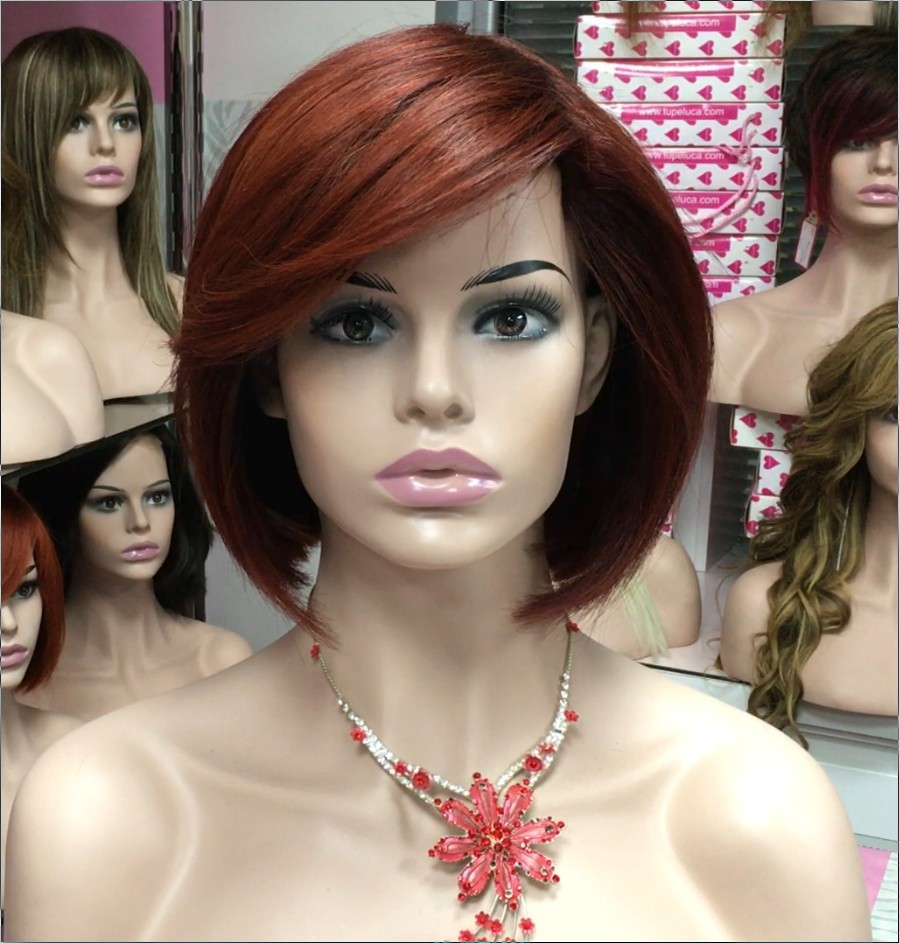 Peluca cabello natural Cleope (con fleco) color 7.6  MAQUINA