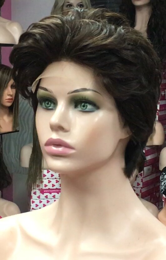 Peluca natural DONA Color 6 chocolate FRONTAL Tul