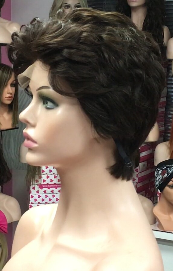 Peluca natural DONA Color 6 chocolate FRONTAL Tul
