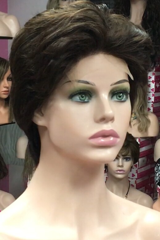 Peluca natural DONA Color 6 chocolate FRONTAL Tul