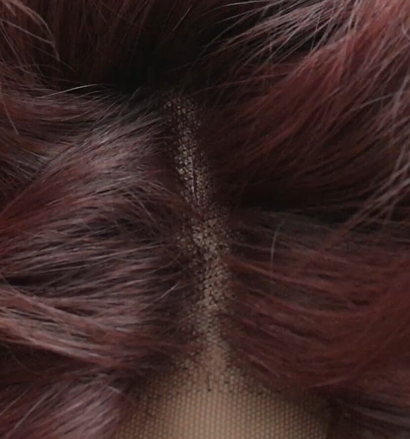 Peluca natural DONA TOP DE TUL completo color caoba oscuro tinte