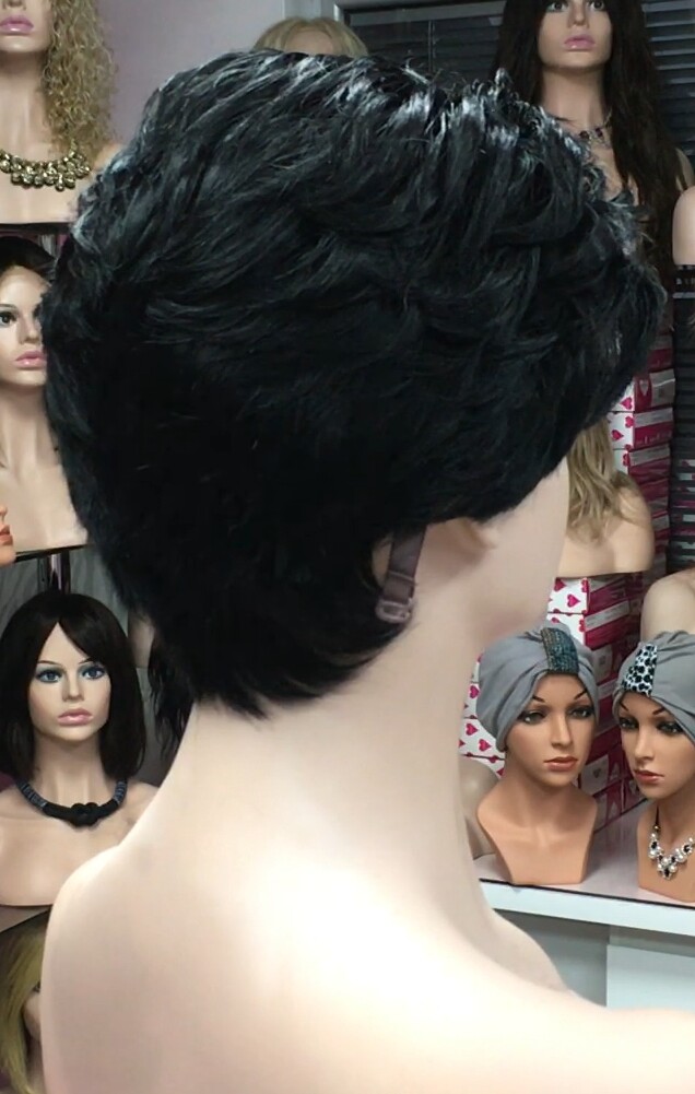 Peluca natural Dona color 1 TOP TUL transparente