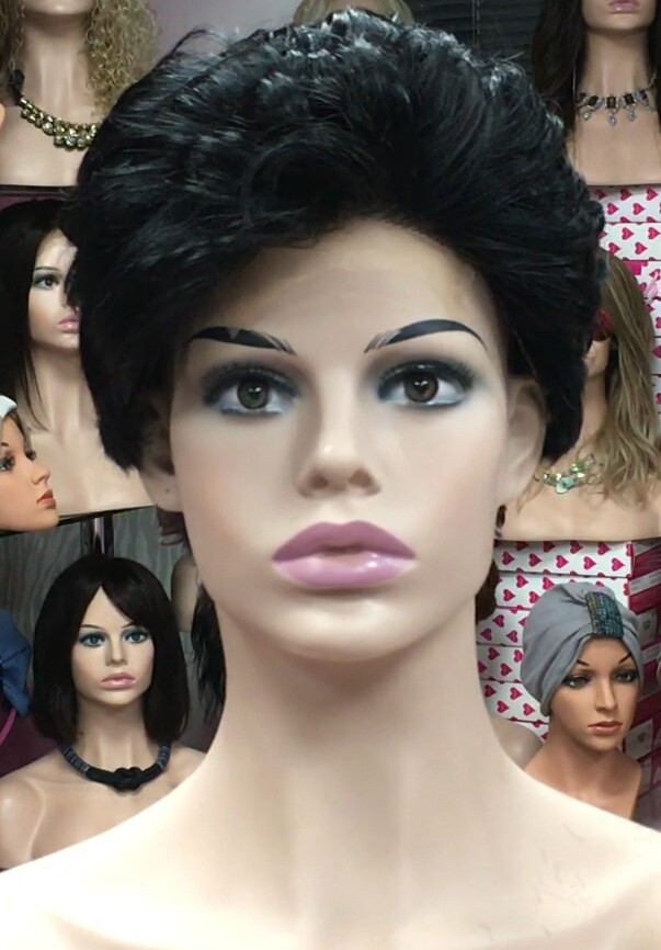 Peluca natural Dona color 1 TOP TUL transparente