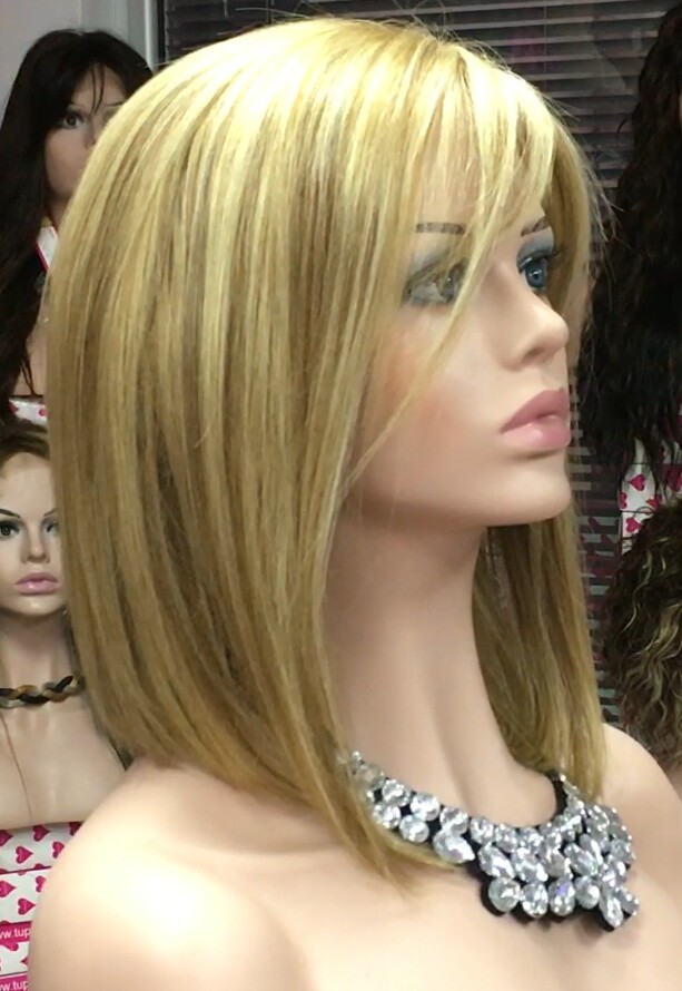 Peluca oncologica natural MELANIA color 613h8H613 RAYA de tul transparente efecto piel