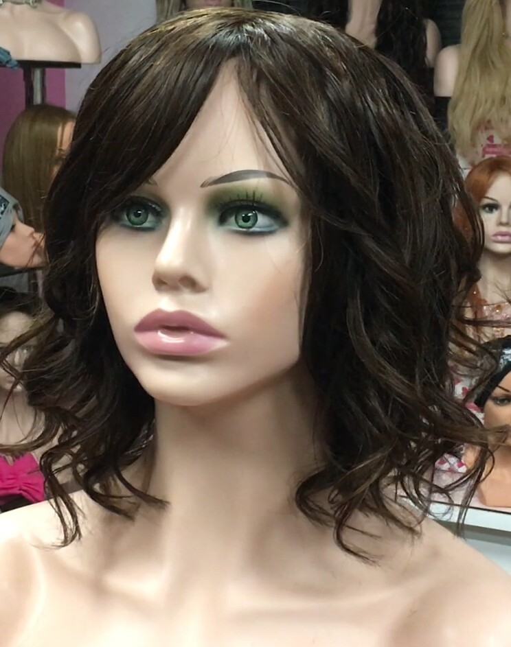 Peluca natural MELANIA ONDAS color 2/5 confeccionada a maquina