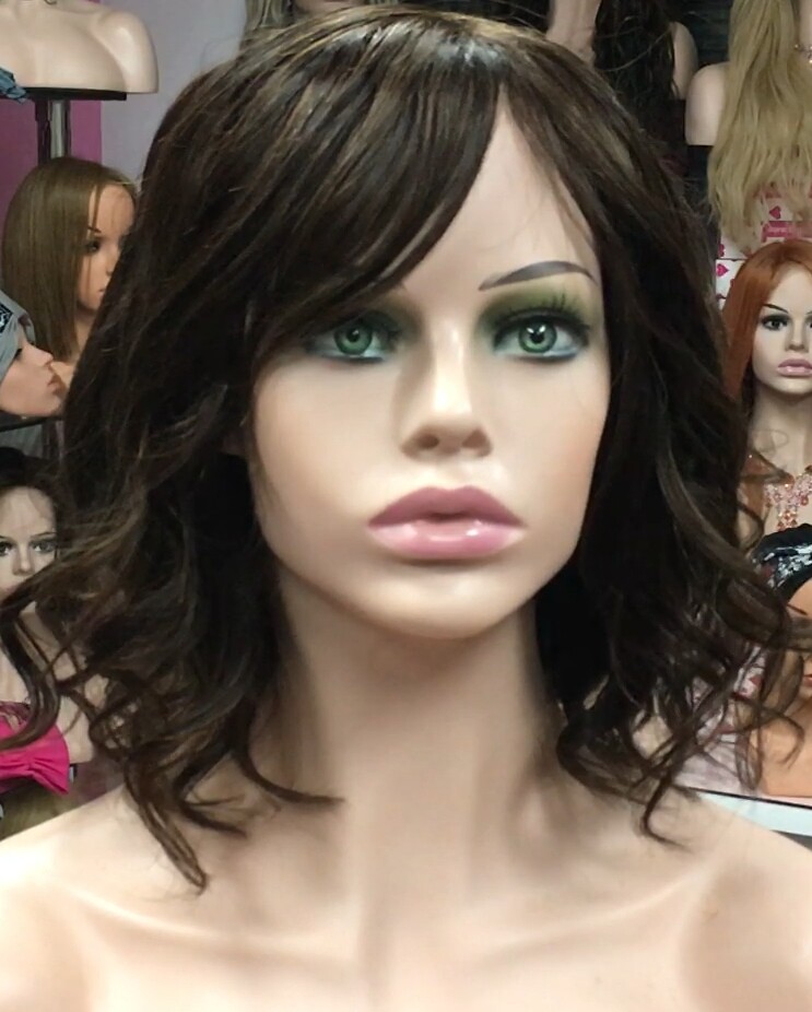 Peluca natural MELANIA ONDAS color 2/5 confeccionada a maquina
