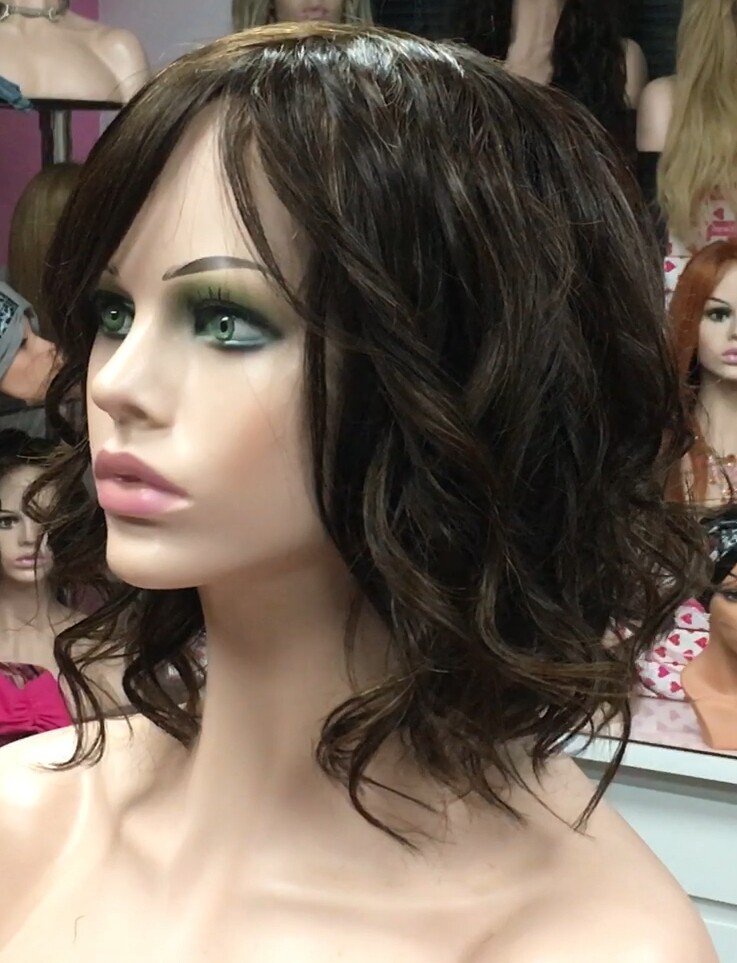 Peluca natural MELANIA ONDAS color 2/5 confeccionada a maquina