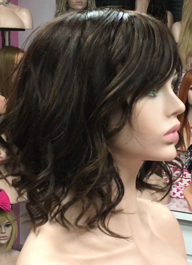 Peluca natural MELANIA ONDAS color 2/5 confeccionada a maquina