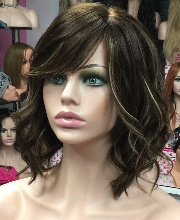 Peluca natural MELANIA ONDAS RAYA de TUL color 4h16